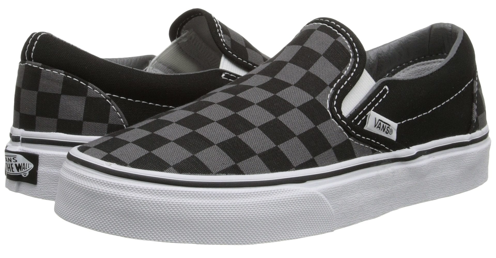 Mens Van Shoes 2017: Black Checkerboard Slip Ons