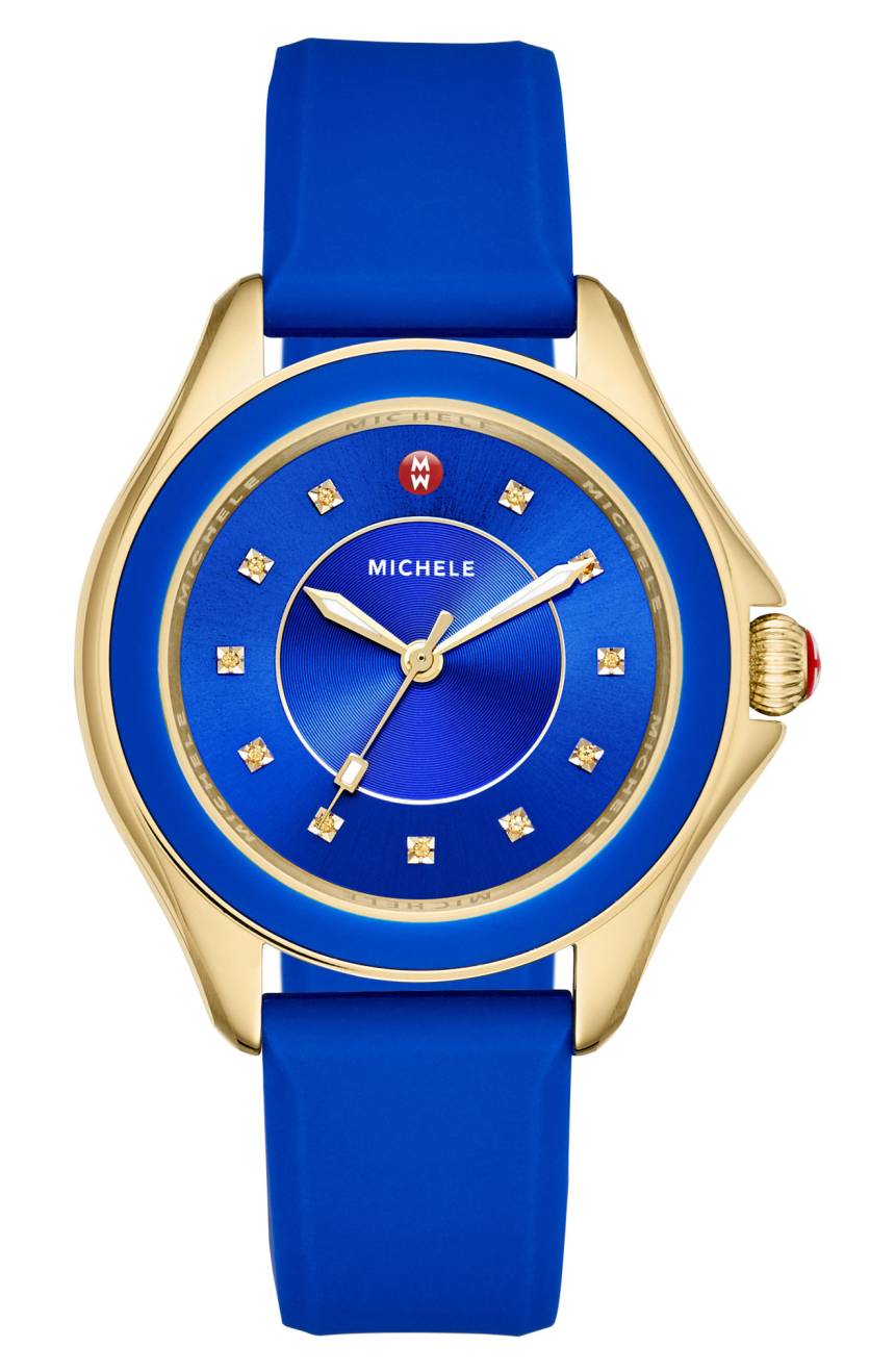 Michele Cape Topaz Silicone Strap Watch