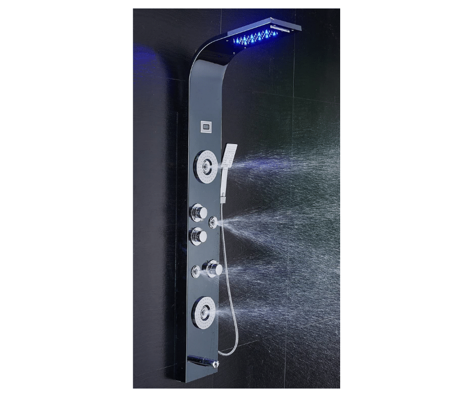 Ello & Allo Stainless Steel LED Shower Head Tower