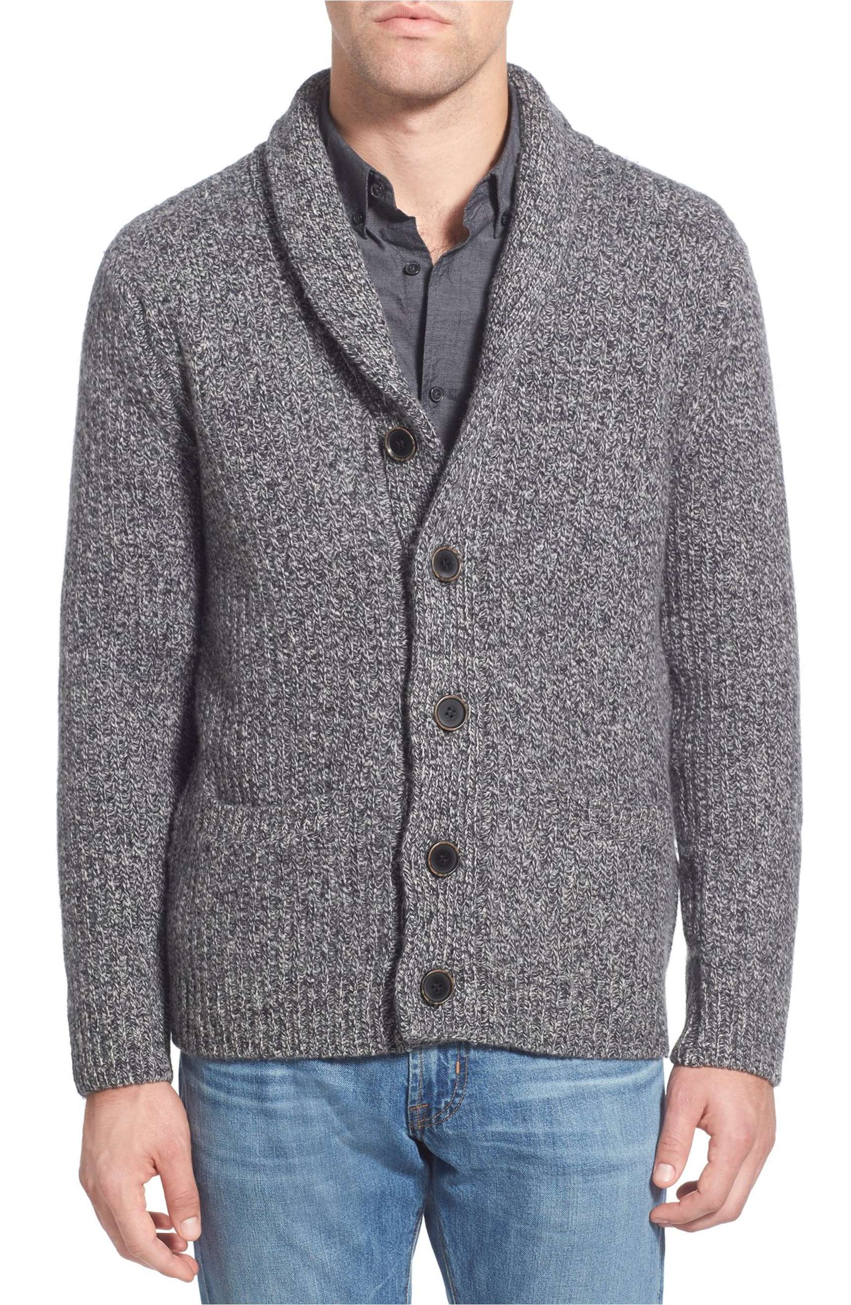 New Mens Sweaters 2017: Shawl Neck Cardigan Sweater for Men 2018