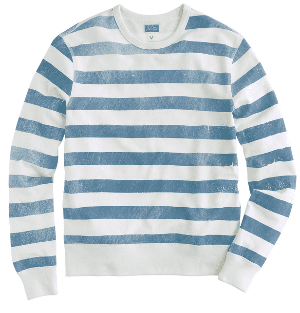 Light Blue Denim White Mens Sweatshirt